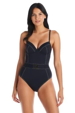 A Fine Line Over The Shoulder One Piece Swimsuit