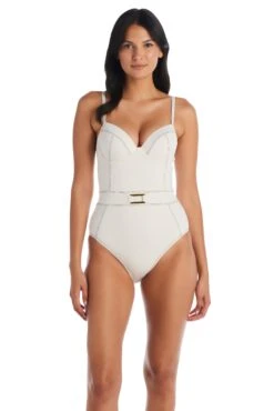 A Fine Line Over The Shoulder One Piece Swimsuit -Bleu Rod Beattie Sales bleu rod a fine line 1 pc over the shoulder one piece corset swimsuit afl 35118929117359