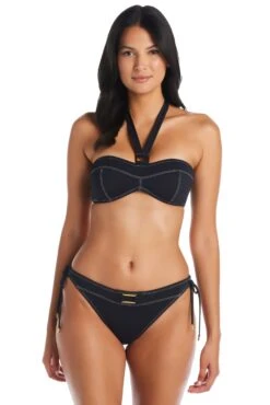 A Fine Line Bandeau Tie Back Bandeau Bikini Top