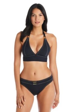A Fine Line Halter V Neck Bikini Top