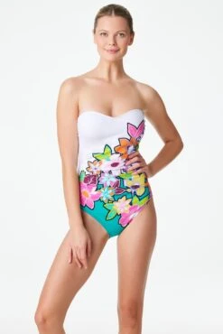 Color Crush Strapless Bandeau One Piece Swimsuit