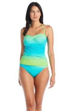 Cool Breeze Strapless Bandeau Tankini Top -Bleu Rod Beattie Sales bleu rod cool breeze tankini draped bandeau tankini top cb 35113624371375 1
