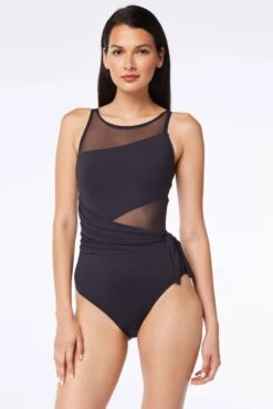 Don't Mesh With Me Scoop High Neck Mesh One Piece Swimsuit