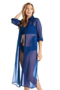 Easy Does It Long Shirt Cover Up -Bleu Rod Beattie Sales bleu rod easy does it shirt cover up long chiffon boy shirt swim cover up ed 35175382974639