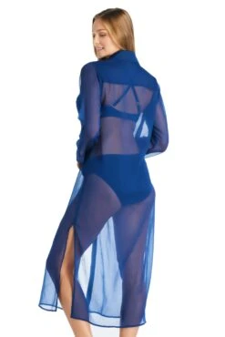 Easy Does It Long Shirt Cover Up -Bleu Rod Beattie Sales bleu rod easy does it shirt cover up long chiffon boy shirt swim cover up ed 35175383105711