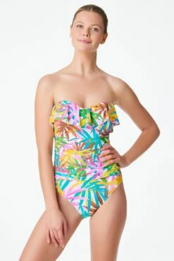 Fantasy Island Strapless Bandeau One Piece Swimsuit