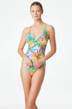 Fantasy Island Plunge Cross Back One Piece Swimsuit -Bleu Rod Beattie Sales bleu rod fantasy island 1 pc one piece swimsuit plunge cross back fi 34320866148527