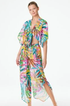 Fantasy Island Tie Front Crop Top Cover Up