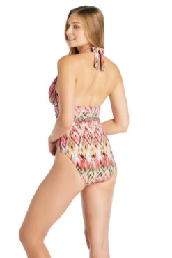 Free Spirit Plunge One Piece Swimsuit -Bleu Rod Beattie Sales bleu rod free spirit 1 pc plunge halter one piece swimsuit tie back fs 35113463218351