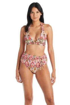 Free Spirit Halter V Neck Bikini Top -Bleu Rod Beattie Sales bleu rod free spirit bikini top halter tie back bikini top ring front fs 35113488089263