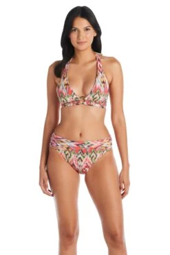 Free Spirit Halter V Neck Bikini Top -Bleu Rod Beattie Sales bleu rod free spirit bikini top halter tie back bikini top ring front fs 35113488187567