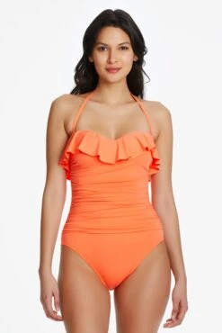 Kore Ruffled Bandeau One Piece Swimsuit 16 Kore Ruffled Bandeau One Piece Swimsuit -Bleu Rod Beattie Sales bleu rod kore 1 pc 4 coral chic one piece bandeau swimsuit ruffled with optional strap 33266915180719