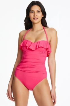 Kore Ruffled Bandeau One Piece Swimsuit 15 Kore Ruffled Bandeau One Piece Swimsuit -Bleu Rod Beattie Sales bleu rod kore 1 pc 4 rose red one piece bandeau swimsuit ruffled with optional strap 33266915541167