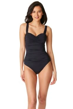 Kore One Piece Shirred Bandeau Swimsuit -Bleu Rod Beattie Sales bleu rod kore 1 pc black 4 one piece shirred bandeau swimsuit 33673643032751