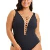 Kore One Piece High Neck Lace Down Swimsuit, Plus -Bleu Rod Beattie Sales bleu rod kore 1 pc kore one piece high neck lace down swimsuit plus 36332837372079