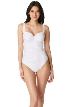 Kore One Piece Shirred Bandeau Swimsuit -Bleu Rod Beattie Sales bleu rod kore 1 pc one piece shirred bandeau swimsuit 33673642901679