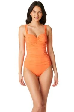 Kore One Piece Shirred Bandeau Swimsuit -Bleu Rod Beattie Sales bleu rod kore 1 pc one piece shirred bandeau swimsuit 33673643393199