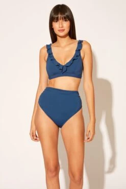 Kore Shirred High Waist Bikini Bottom -Bleu Rod Beattie Sales bleu rod kore22 bottom 4 navy shirred high waist bikini bottom 32647666794671