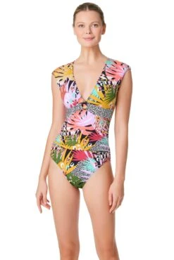 Let's Get Loud Cap Sleeve One Piece Swimsuit