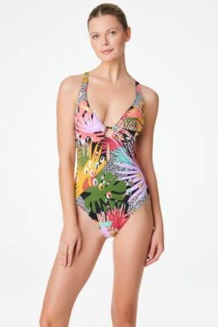 Let's Get Loud Plunge One Piece Swimsuit -Bleu Rod Beattie Sales bleu rod let s get loud 1 pc one piece swimsuit cross back 34090930798767