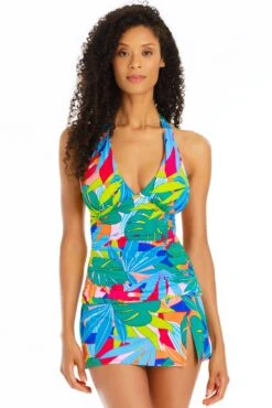 Life Of The Party Halter Tankini Top