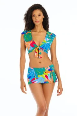 Life Of The Party Cap Sleeve Tie Front Bikini Top -Bleu Rod Beattie Sales bleu rod life of the party top 4 lop multi life of the party cap sleeve tie front bikini top 35770040647855