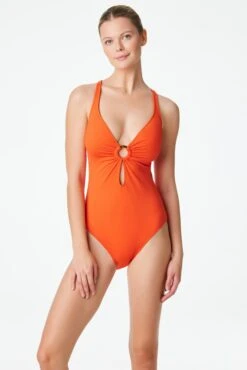 Ring Me Up One Piece Plunge Cross Back Swimsuit -Bleu Rod Beattie Sales bleu rod mu 1 pc one piece cross back swimsuit ru 34385801805999