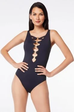 Ring Me Up One Piece Lace Down Ring Front Swimsuit