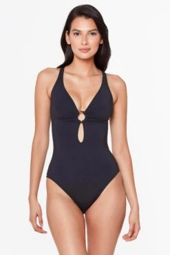 Ring Me Up One Piece Plunge Cross Back Swimsuit