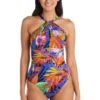 Night Safari Key Hole High Neck One Piece Swimsuit -Bleu Rod Beattie Sales bleu rod night safari 1 pc night safari key hole high neck one piece swimsuit 36448346144943