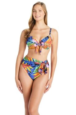 Night Safari Underwire Tie Front D Cup Bikini Top -Bleu Rod Beattie Sales bleu rod night safari d cup over the shoulder underwire tie front d cup bikini top ns 35113712222383 1