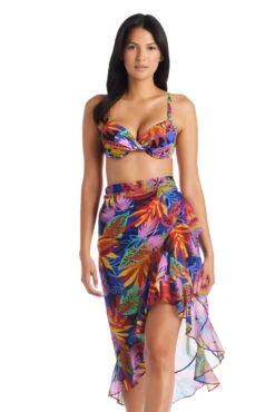 Night Safari Long Chiffon Ruffle Pareo Cover Up