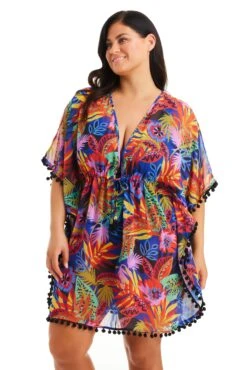 Night Safari Caftan Swim Cover Up Plus