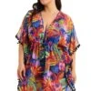 Night Safari Caftan Swim Cover Up Plus -Bleu Rod Beattie Sales bleu rod night safari plus caftan cover up chiffon caftan tie front swim cover up plus ns 35211625463983