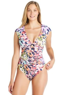 Party Animal Cap Sleeve One Piece Swimsuit