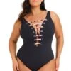 Party Animal Plunge Lace Down One Piece Swimsuit Plus -Bleu Rod Beattie Sales bleu rod party animal plus 1 pc party animal plunge lace down one piece swimsuit plus 36448625918127