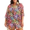 Party Animal Short Shirt Cover Up Plus -Bleu Rod Beattie Sales bleu rod party animal plus shirt cover up 1x party animal chiffon boy shirt swim cover up plus pa 35211644043439 1