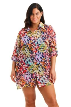 Party Animal Short Shirt Cover Up Plus