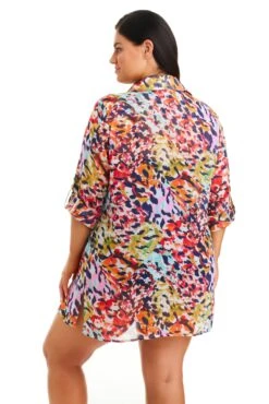 Party Animal Short Shirt Cover Up Plus -Bleu Rod Beattie Sales bleu rod party animal plus shirt cover up chiffon boy shirt swim cover up plus pa 35211644076207