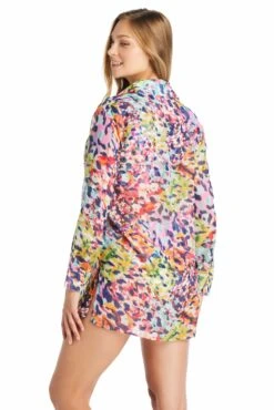 Party Animal Short Shirt Cover Up -Bleu Rod Beattie Sales bleu rod party animal shirt cover up chiffon boy shirt swim cover up pa 35113540190383