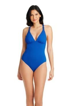Ring Master V Neck One Piece Swimsuit -Bleu Rod Beattie Sales bleu rod ring master 1 pc 4 azure ring master v neck one piece swimsuit 36104488812719