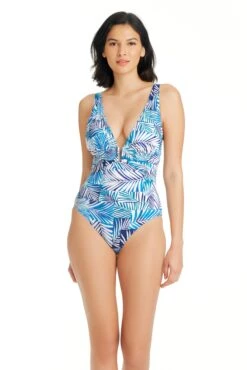 Shady Days Plunge One-Piece Swimsuit -Bleu Rod Beattie Sales bleu rod shady days 1 pc shady days plunge one piece swimsuit 36104531706031