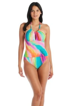 Splash Out One Piece Halter Tie Back Swimsuit