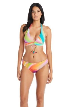 Splash Out Halter V Neck Bikini Top -Bleu Rod Beattie Sales bleu rod splash out bikini top halter tie front bikini top so 35113792012463