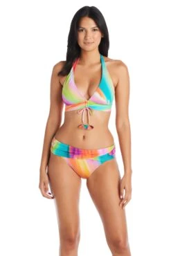 Splash Out Halter V Neck Bikini Top -Bleu Rod Beattie Sales bleu rod splash out bikini top halter tie front bikini top so 35113792176303