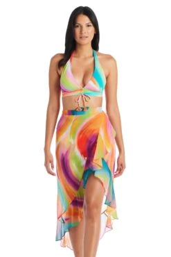 Splash Out Long Chiffon Ruffle Pareo Cover Up