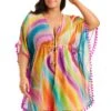 Splash Out Caftan Cover Up Plus -Bleu Rod Beattie Sales bleu rod splash out plus caftan cover up 1x splash out swimsuit cover up pompom caftan plus so 35211675271343