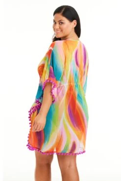 Splash Out Caftan Cover Up Plus -Bleu Rod Beattie Sales bleu rod splash out plus caftan cover up swimsuit cover up pompom caftan plus so 35211675336879