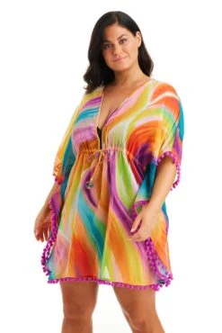 Bleu Rod Beattie Sales -Bleu Rod Beattie Sales bleu rod splash out plus caftan cover up swimsuit cover up pompom caftan plus so 35211675369647 1