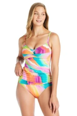 Splash Out Over The Shoulder Tankini Top